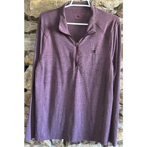 Men's Purple Travis Mathew Lightweight 1/4 Zip Long Sleeve Pullover Top Size Ext